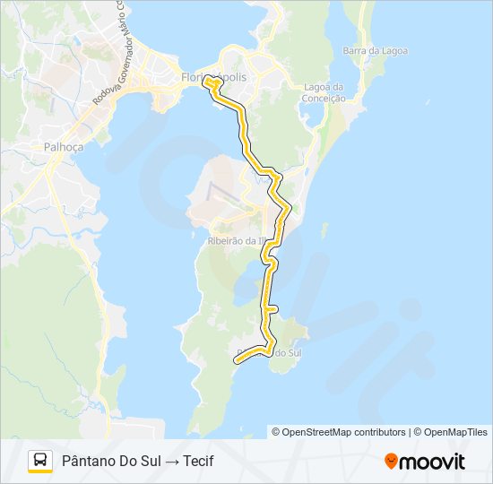 Mapa de 4125 EXECUTIVO PÂNTANO DO SUL VIA GRAMAL de autobús