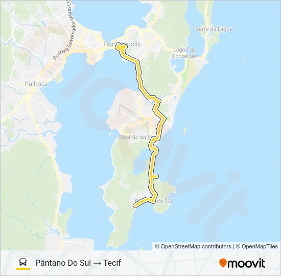 4125 EXECUTIVO PÂNTANO DO SUL VIA GRAMAL Bus Line Map