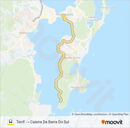 4124 EXECUTIVO CAIEIRA DA BARRA DO SUL VIA TAPERA Bus Line Map