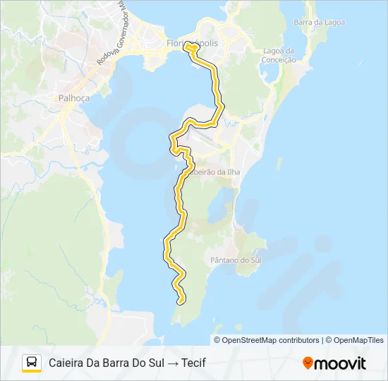 4124 EXECUTIVO CAIEIRA DA BARRA DO SUL VIA TAPERA Bus Line Map