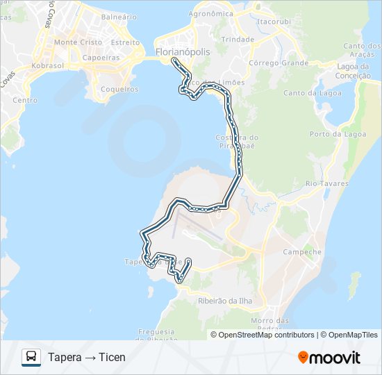 Mapa de 467 TAPERA VIA SACO DOS LIMÕES de autobús