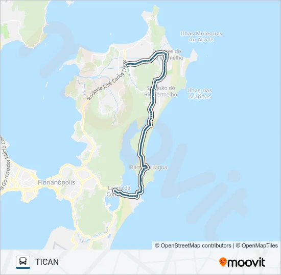 840 TICAN - TILAG VIA BARRA DA LAGOA Bus Line Map