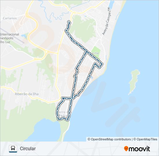 Mapa de 474 MORRO DAS PEDRAS VIA GRAMAL de autobús