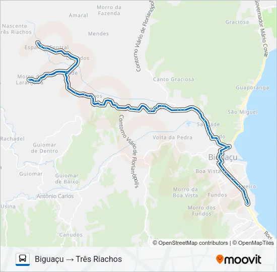 44801 TRÊS RIACHOS / BIGUAÇU Bus Line Map