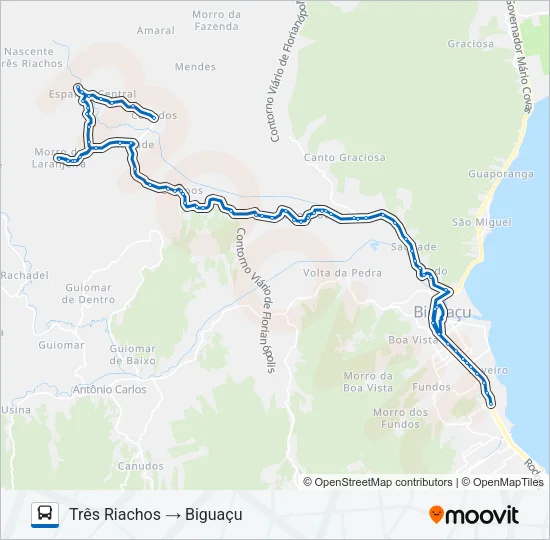 44801 TRÊS RIACHOS / BIGUAÇU Bus Line Map