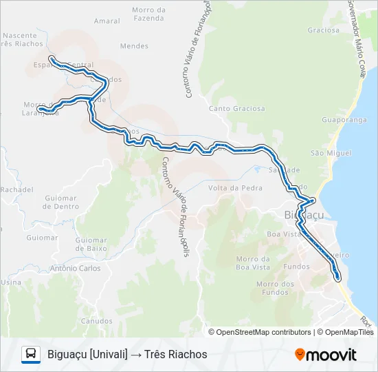 44801 TRÊS RIACHOS / BIGUAÇU Bus Line Map