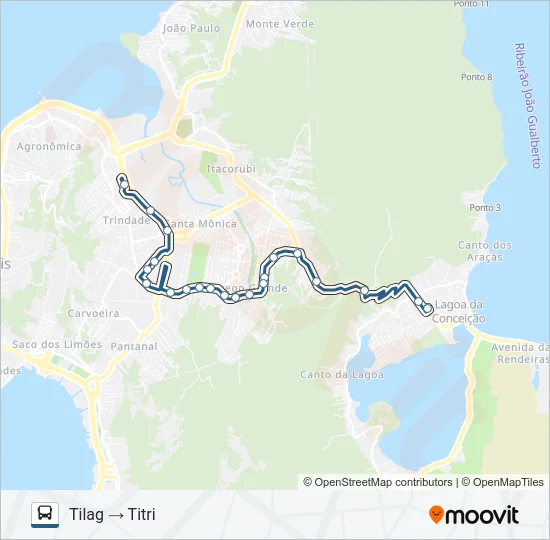 845 TILAG - TITRI VIA CÓRREGO GRANDE Bus Line Map