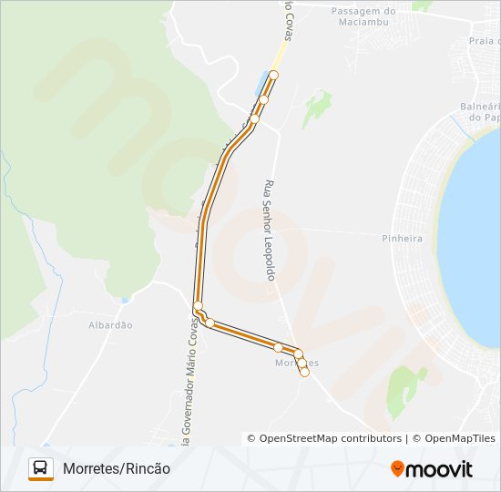 Mapa da linha 05 de ônibus