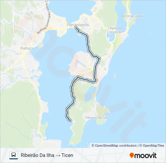 D-565 RIBEIRÃO DA ILHA DIRETO Bus Line Map