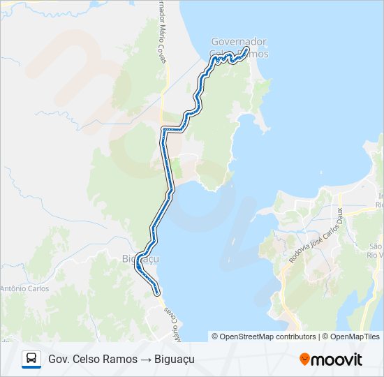 Mapa de 54600 GOVERNADOR CELSO RAMOS / BIGUAÇU de autobús