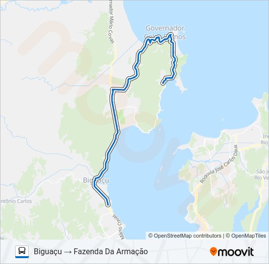 Mapa da linha 54600 GOVERNADOR CELSO RAMOS / BIGUAÇU de ônibus