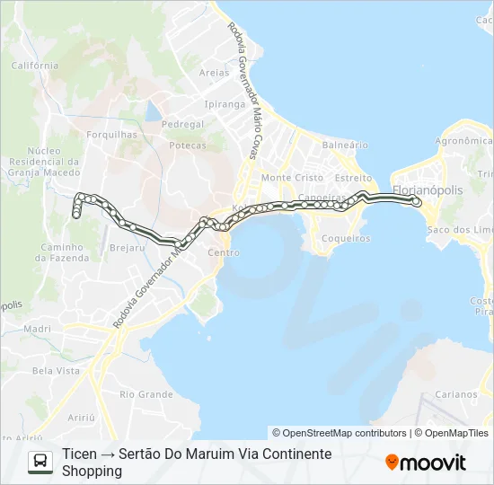 554 SERTÃO DO MARUIM Bus Line Map