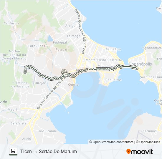 Mapa de 554 SERTÃO DO MARUIM de autobús