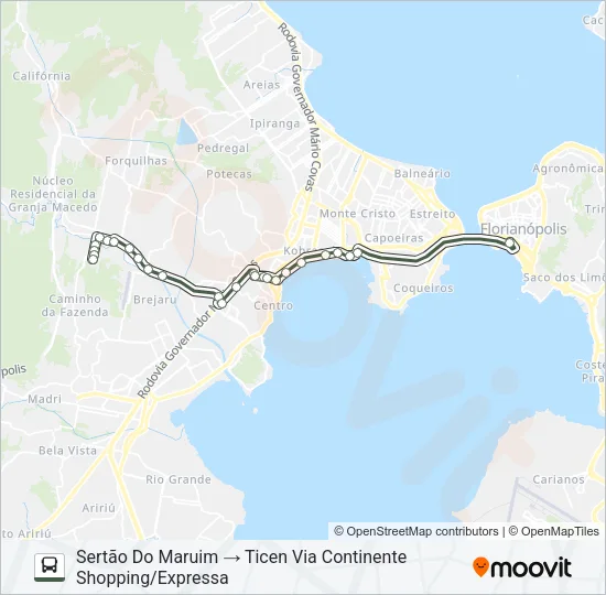 554 SERTÃO DO MARUIM Bus Line Map