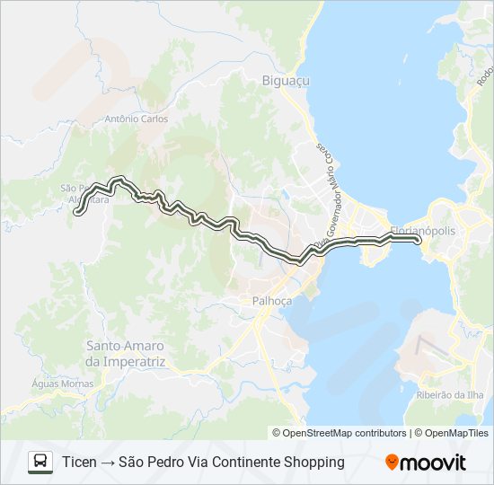 Mapa de 177 SÃO PEDRO DE ALCÂNTARA de autobús