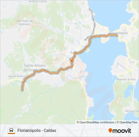 Mapa da linha 68 CALDAS DA IMPERATRIZ de ônibus