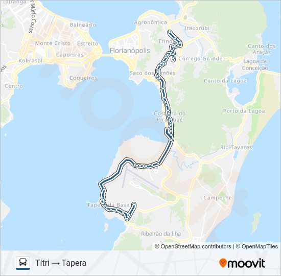 Mapa da linha 470 TAPERA - TITRI de ônibus