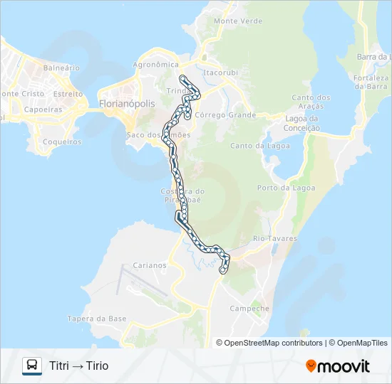 847 TIRIO - TITRI VIA UFSC Bus Line Map
