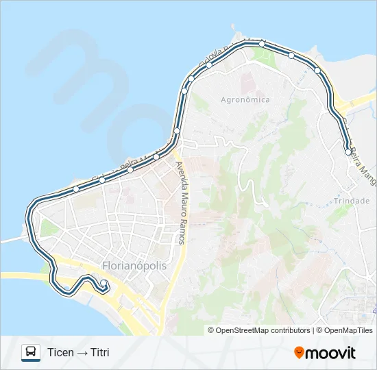 134 TITRI - TICEN VIA BEIRA MAR Bus Line Map
