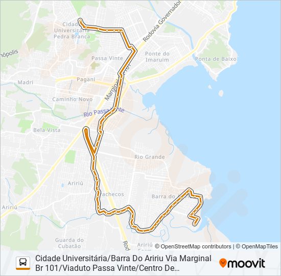 Mapa da linha 253 de ônibus