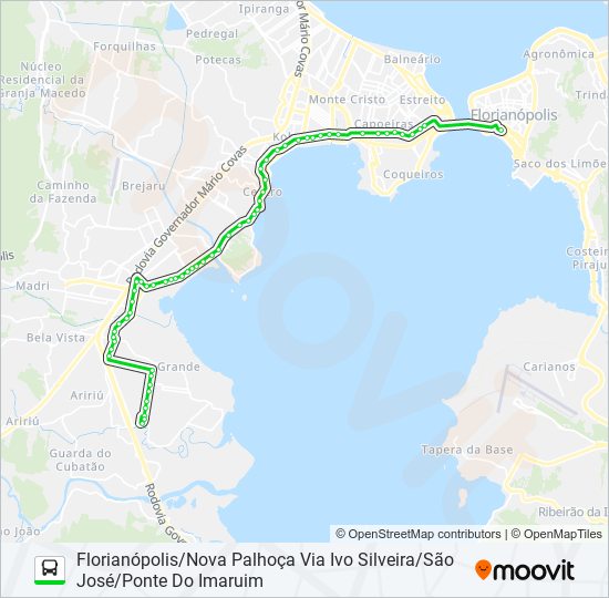 Mapa da linha 0380 de ônibus