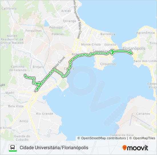 Mapa da linha 6531 de ônibus