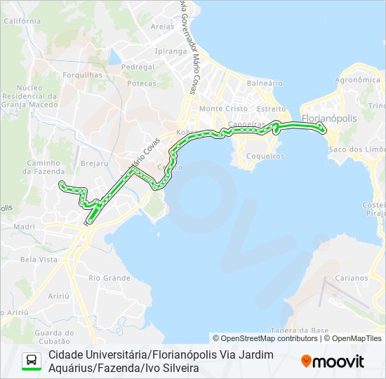 Mapa da linha 6531 de ônibus