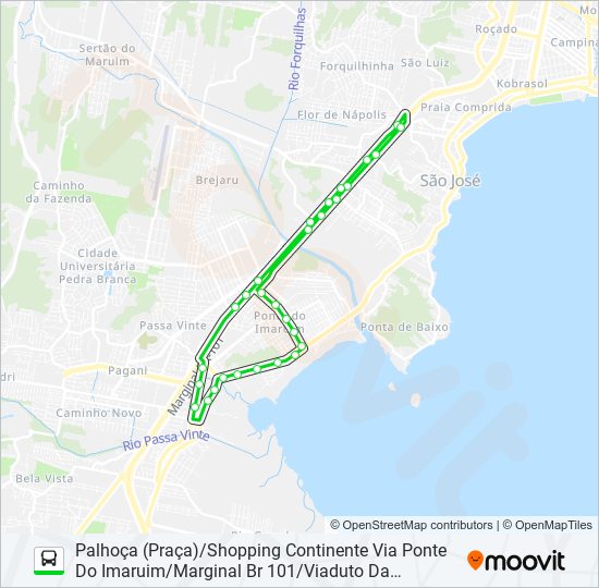 Mapa da linha 0243 de ônibus