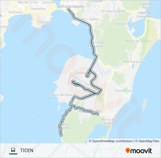 501 MADRUGADÃO SUL / TAPERA / RIBEIRÃO Bus Line Map