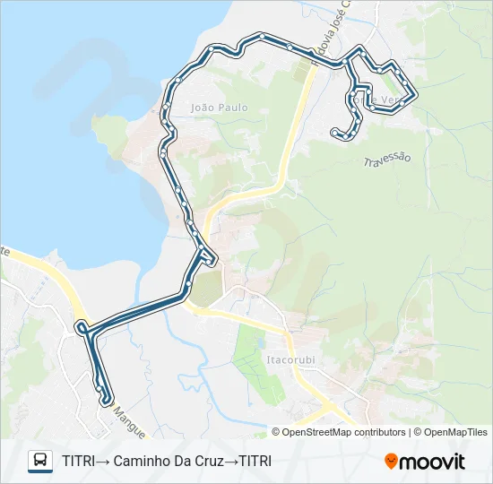 170 CAMINHO DA CRUZ VIA JOÃO PAULO Bus Line Map