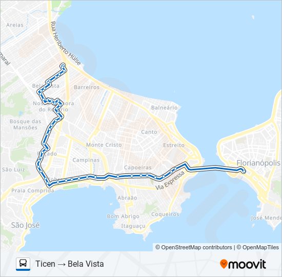 43101 BELA VISTA VIA FLORESTA bus Line Map