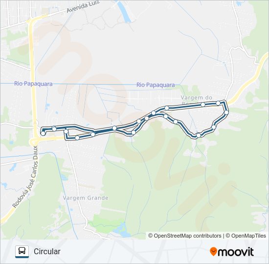 Mapa da linha 283 VARGEM DO BOM JESUS de ônibus