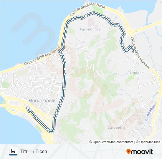 133 TITRI - TICEN VIA MAURO RAMOS Bus Line Map