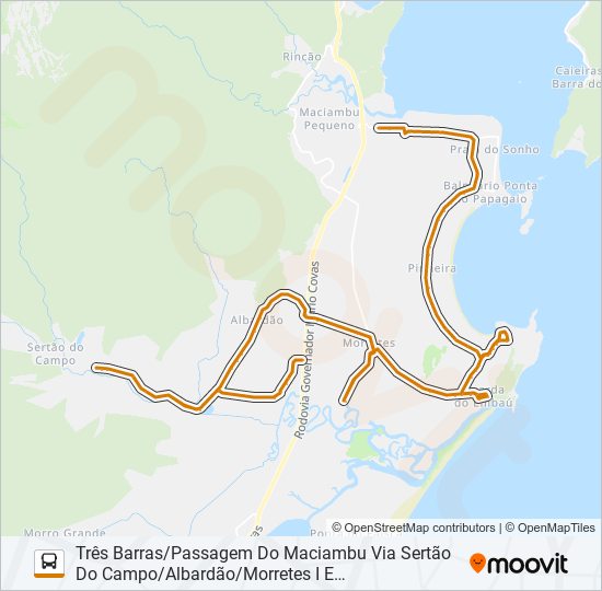 Mapa da linha 01 de ônibus