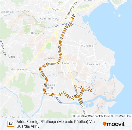 Mapa da linha 303 de ônibus