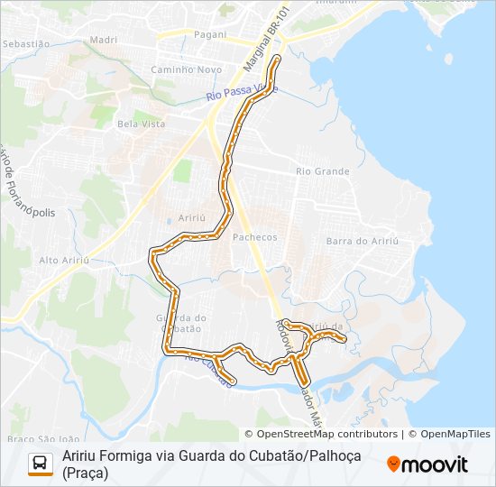 Mapa da linha 303 de ônibus