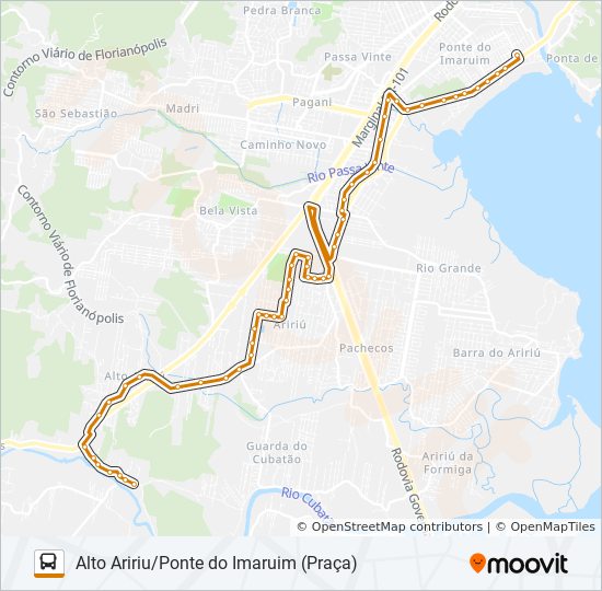 Mapa da linha 353 de ônibus