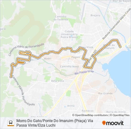 Mapa da linha 502 de ônibus