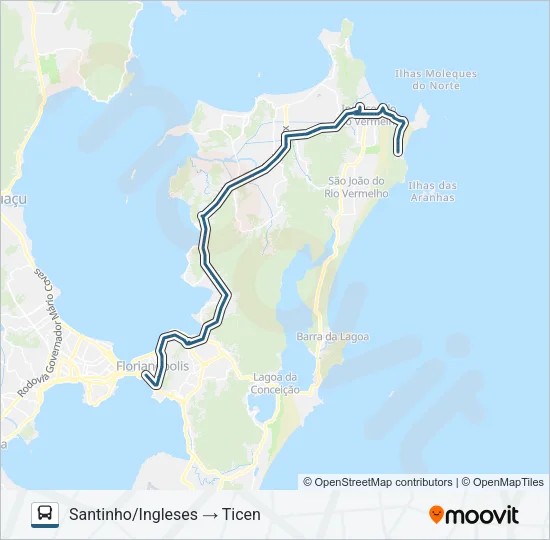 D-264 TICEN - INGLESES VIA MAURO RAMOS Bus Line Map