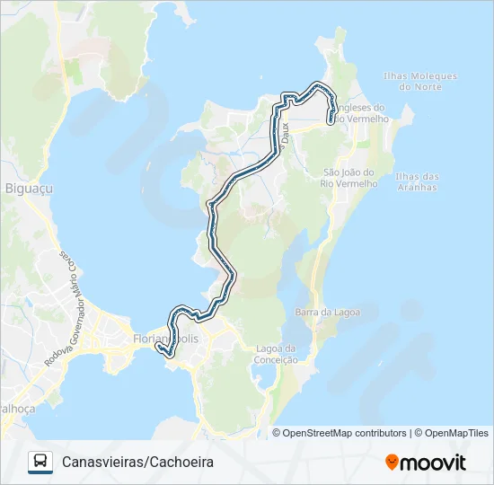 D-260 TICEN - CACHOEIRA DO BOM JESUS VIA MAURO RAMOS Bus Line Map