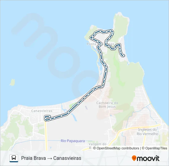 291 CIRCULAR CANASVIEIRAS / PRAIA BRAVA Bus Line Map
