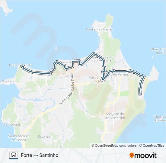 294 INTERPRAIAS Bus Line Map