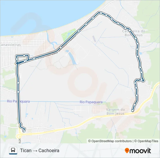 280 CACHOEIRA - TICAN Bus Line Map