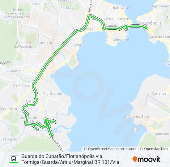 Mapa da linha 0350 de ônibus