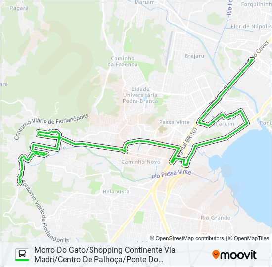 Mapa da linha 11330 de ônibus