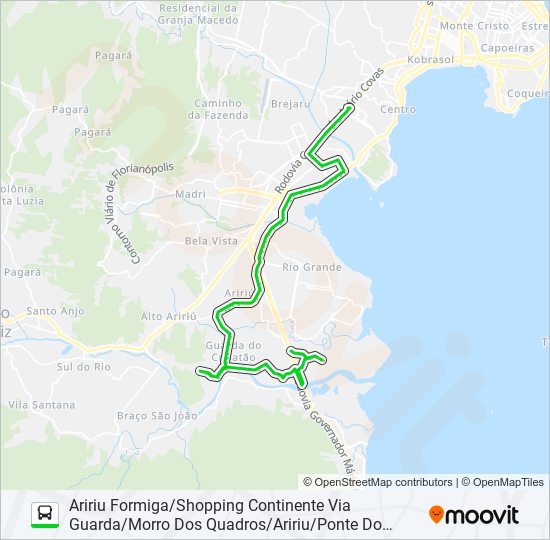 Mapa da linha 11340 de ônibus