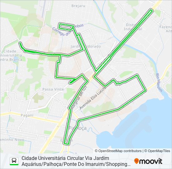 Mapa da linha 11350 de ônibus