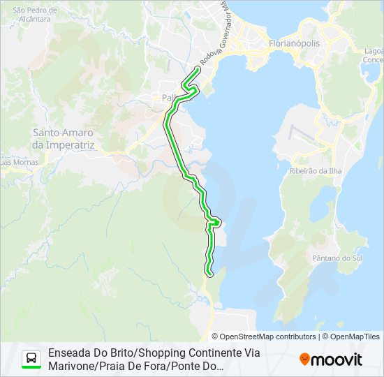 Mapa da linha 11370 de ônibus