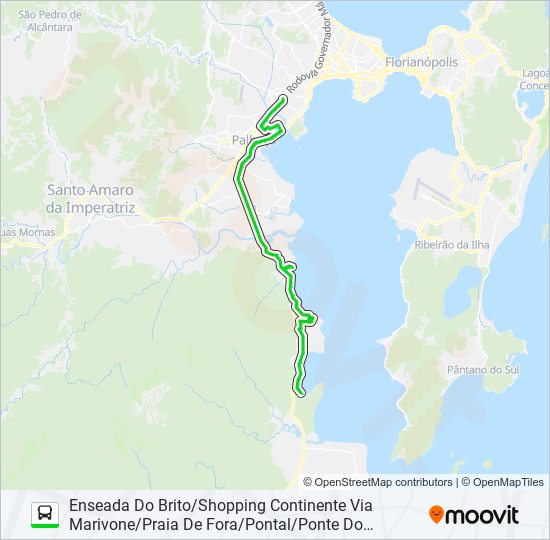 Mapa da linha 11371 de ônibus