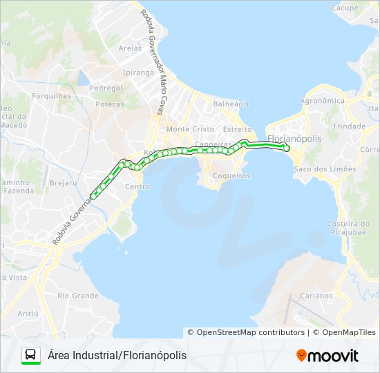 Mapa da linha 10160 de ônibus